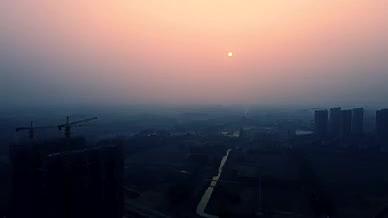 城市黎明日出朝阳视频的预览图